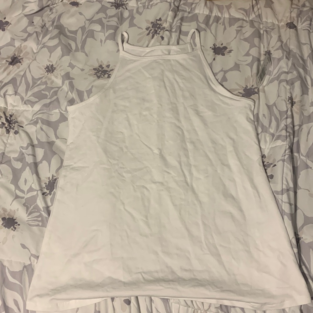 Torrid White High Neck Foxy Tank